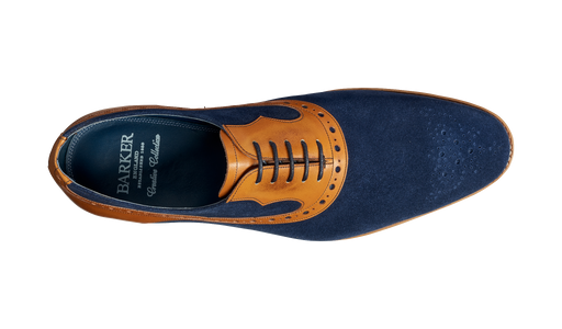 Elliot - Navy Suede / Cedar Calf Oxford Shoe