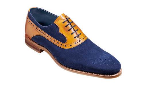 Elliot - Navy Suede / Cedar Calf Oxford Shoe