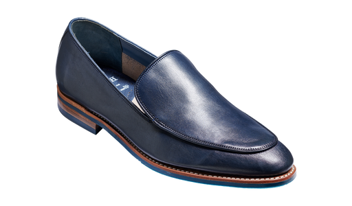 Toledo - Navy Hand Painted Rubber Sole Loafer Shoe