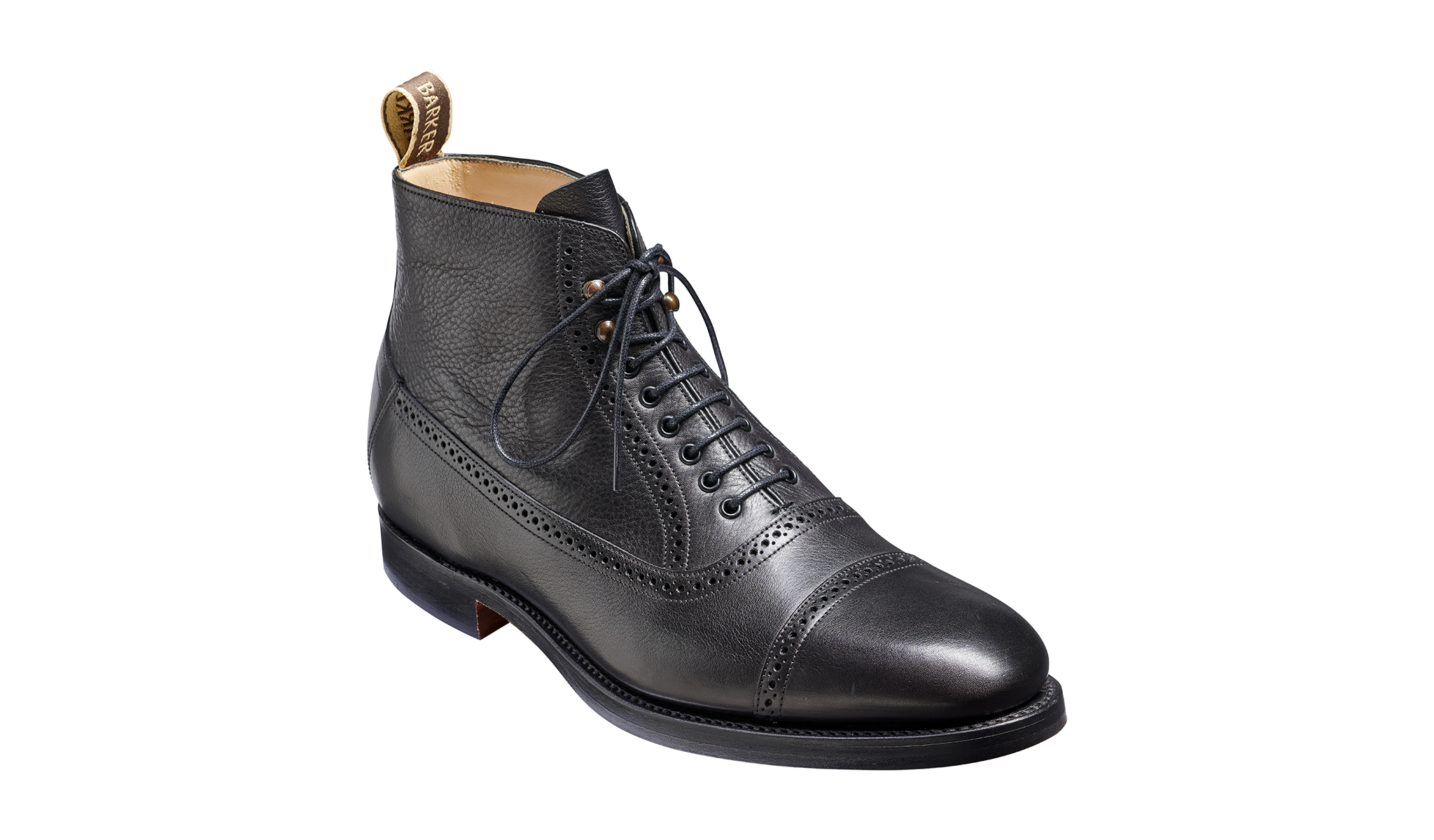 Black toe top cap boots