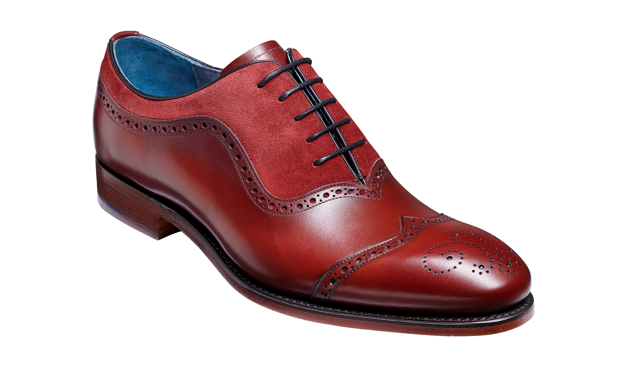 Nicholas - Cherry Calf / Burgundy Suede | Mens Oxford Brogue| | Barker Shoes USA Nicholas - Cherry Calf / Burgundy Suede | Mens Oxford Brogue| | Barker Shoes USA