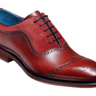 Nicholas - Cherry Calf / Burgundy Suede Brogue Oxford