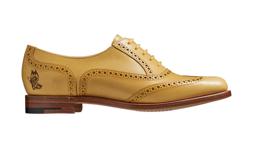 Santina Yellow Glitter Crust Brogue Barker Shoes USA
