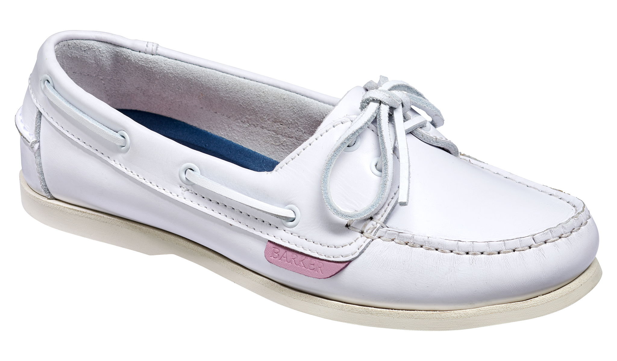 Cleo White Calf Ladies Boat Shoes Barker Shoes USA
