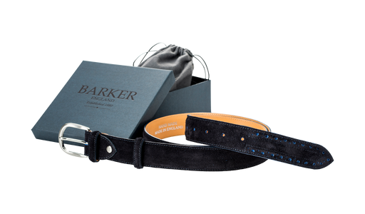 Brogue Belt - Navy / Blue Cut Through Suede