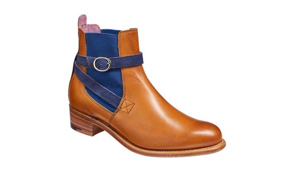 Alexandra - Cedar Calf / Blue Strap Suede Boot