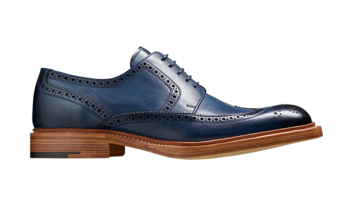 Bailey - Navy Hand Painted - Wingtip Derby Shoe