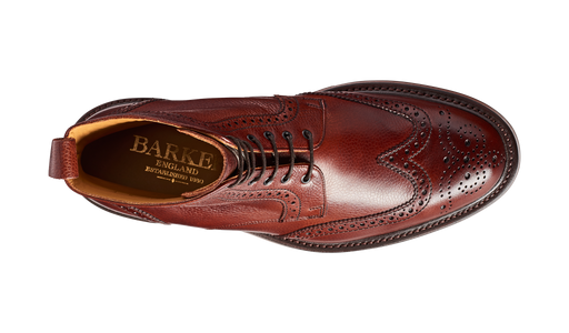 Calder - Cherry Grain Wingtip Boot with Rubber Sole