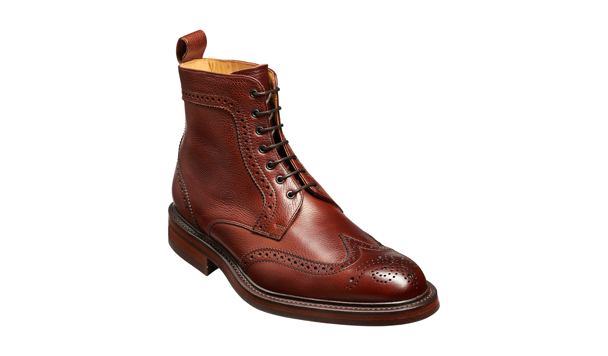 Calder Cherry Grain Mens Wingtip Boot Barker Shoes USA