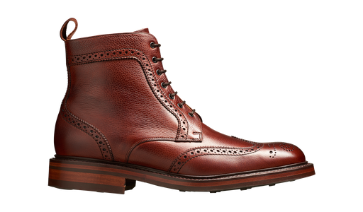 Calder - Cherry Grain Wingtip Boot with Rubber Sole