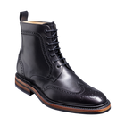 Calder - Black Calf Wing-cap Boot