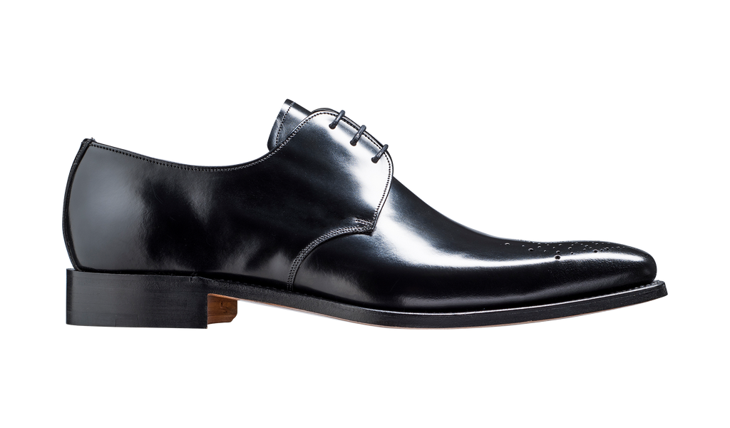 Darlington - Black Hi-Shine Derby Calf Leather Shoe