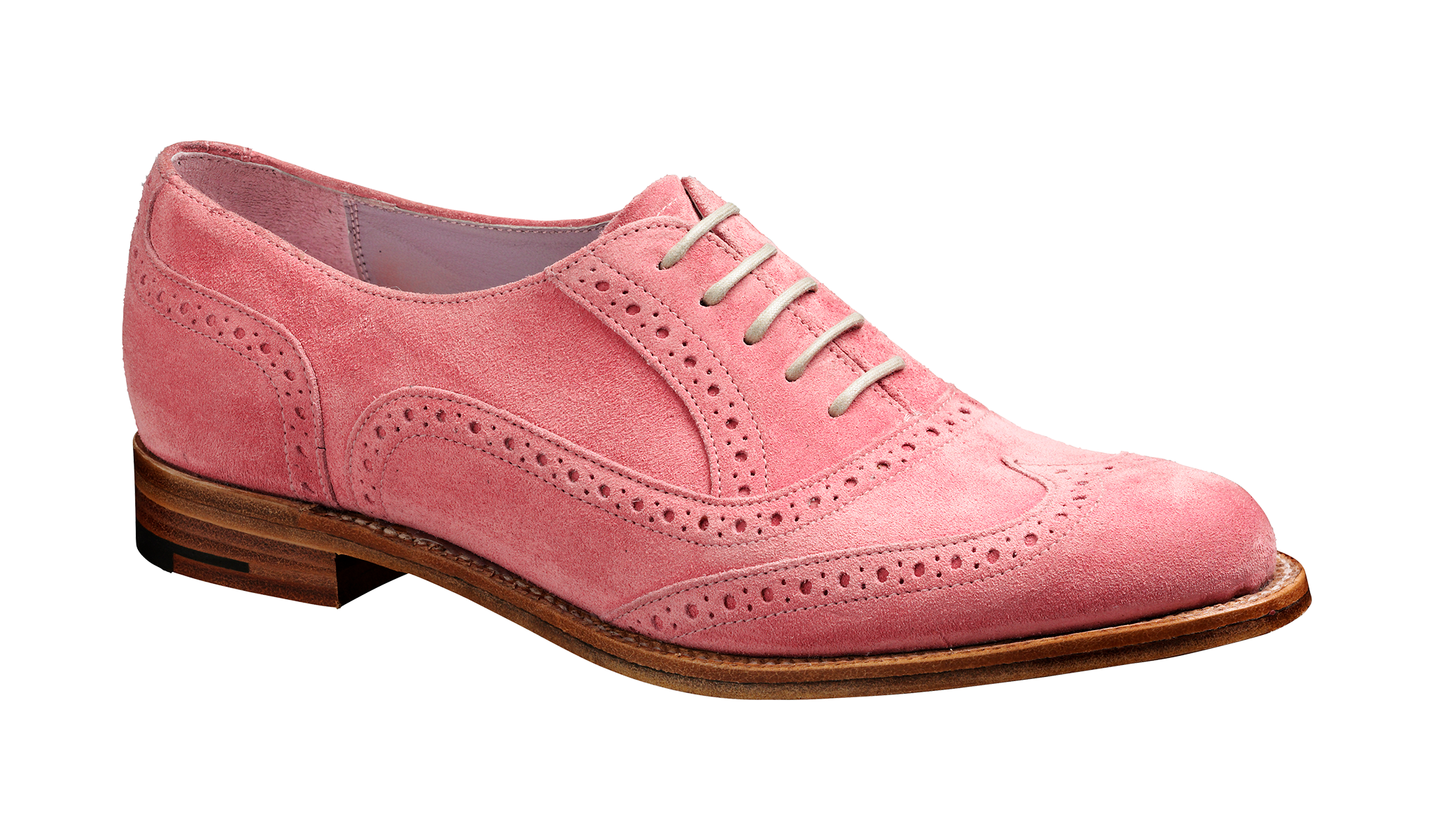 Freya - Pink Suede | Womens Brogue | | Barker Shoes USA