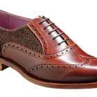 Freya - Walnut Calf / Brown Tweed Women Wingtip Shoe