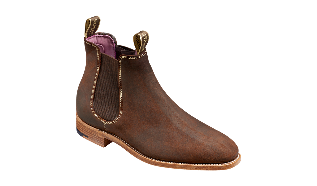 Gina - Mid Brown Waxy Suede Women Chelsea boot