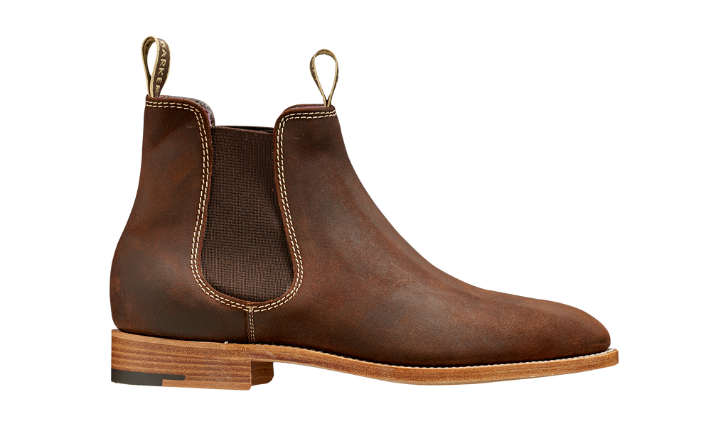 Gina - Mid Brown Waxy Suede | Womens Chelsea Boot | | Barker Shoes USA