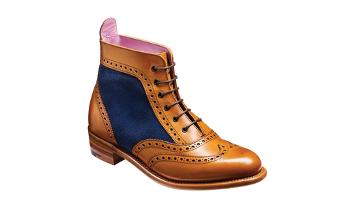 Grace - Cedar Calf / Blue Suede Women Lace up Boot