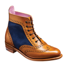 Grace - Cedar Calf / Blue Suede Women Lace up Boot