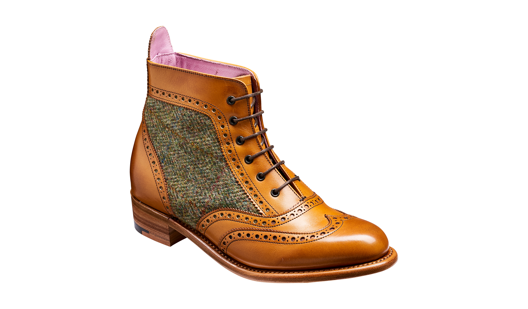 Ladies lace top up brogue boots