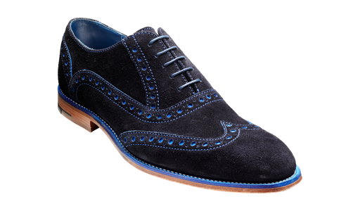 Grant - Navy / Blue Suede Brogue Shoe