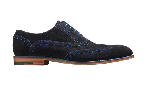 Grant - Navy / Blue Suede Brogue Shoe