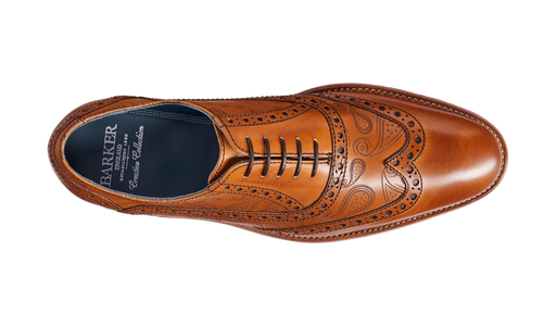 Grant - Cedar Calf / Paisley Laser Brogue Shoe