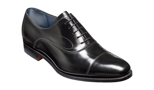 Hartley - Black Hi-Shine Oxford Toe-cap Shoe