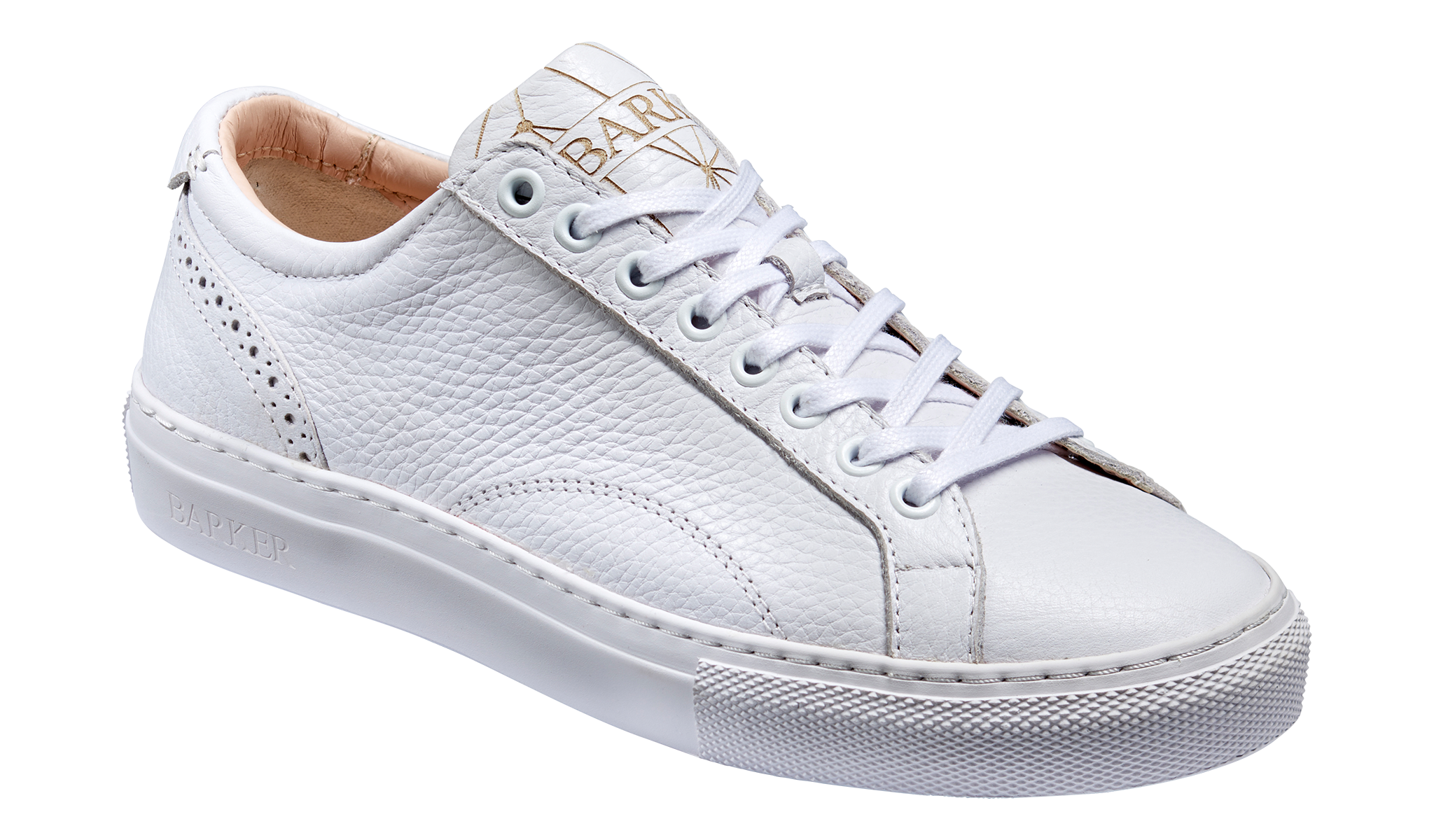 White leather top rubber shoes