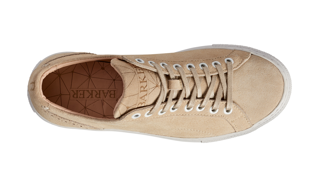 Isla - Beige Suede Hand Stitched Rubber Sole Sneaker