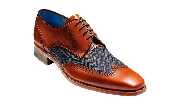 Jackson - Cedar Calf / Blue Tweed Derby Shoe