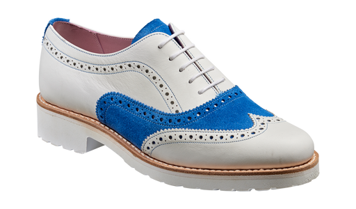Josie - White Calf / Sky Blue Suede