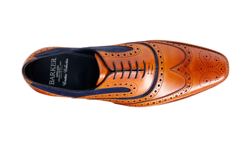 McClean - Cedar Calf / Blue Suede | Mens Oxford Brogue| | Barker McClean - Cedar Calf / Blue Suede | Mens Oxford Brogue| | Barker