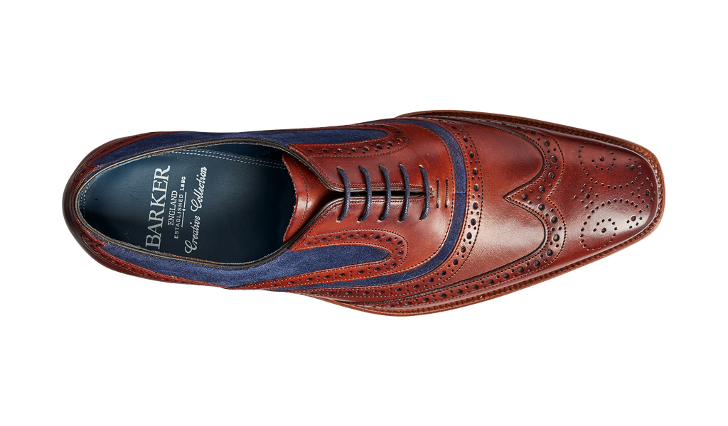 Mcclean - Rosewood Calf / Navy Suede | Mens Oxford Brogue Mcclean - Rosewood Calf / Navy Suede | Mens Oxford Brogue