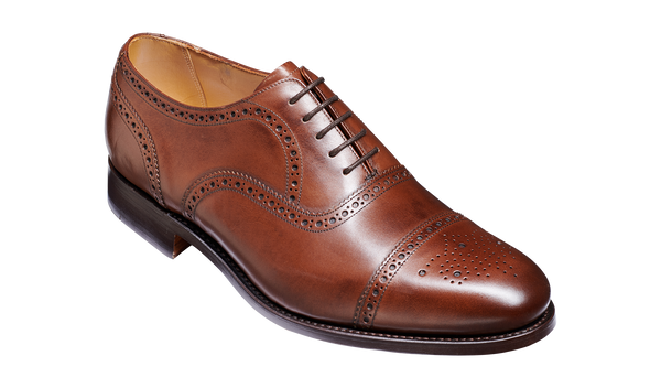 靴 Barker Oxford 6.5 4060EFW/13 Mirfield - Dark Walnut Calf | Mens Oxford Brogue| | Barker Shoes USA