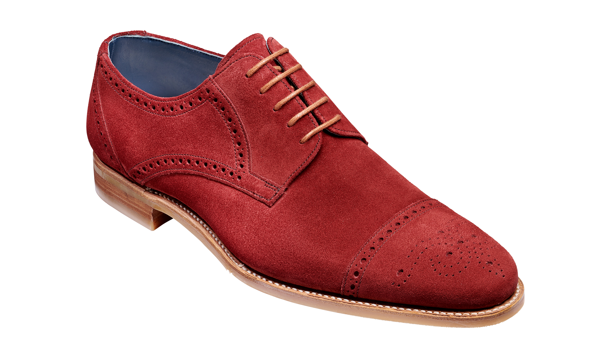 Nixon Burgundy Suede Mens Derby Shoes Barker Shoes USA
