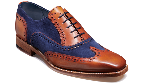 Spencer - Antique Rosewood / Navy Suede | Barker Shoes USA display picture 1
