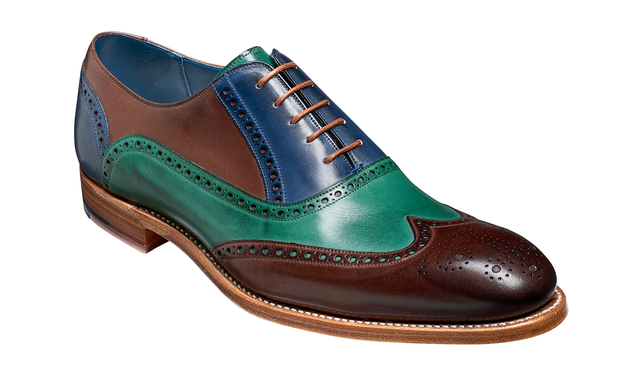 Valiant Multi - Ebony / Green / Blue Hand Painted | Mens Oxford Brogue | Barker Shoes USA Valiant Multi - Ebony / Green / Blue Hand Painted | Mens Oxford Brogue | Barker Shoes USA