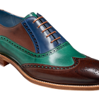 Valiant Multi - Ebony / Green / Blue Hand Painted Oxford Brogue