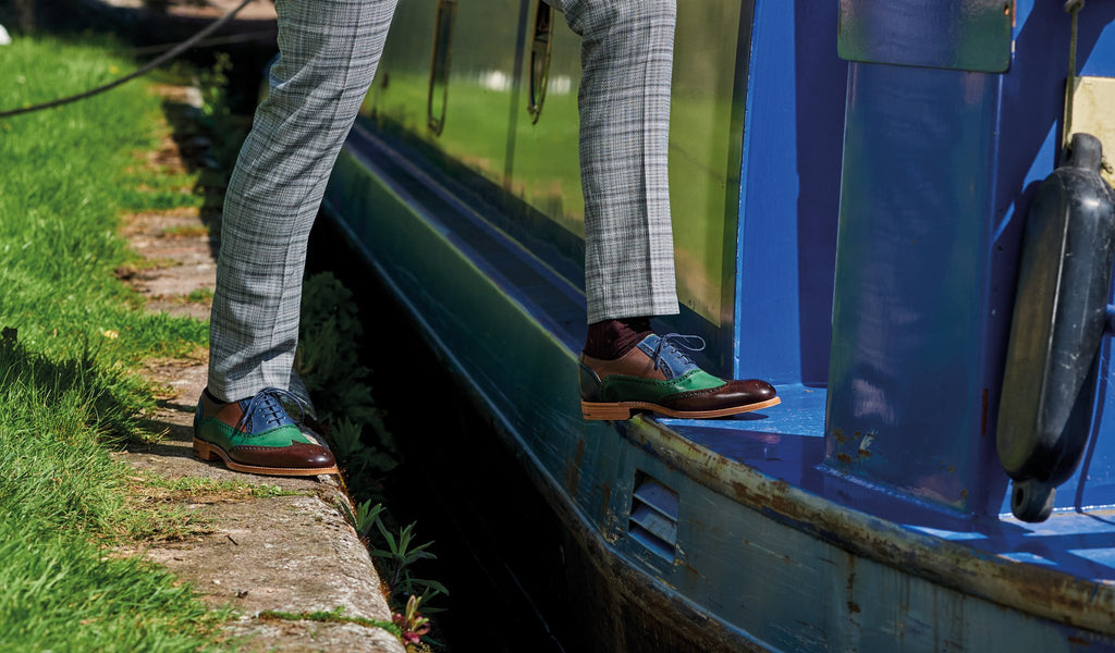 Valiant Multi - Ebony / Green / Blue Hand Painted | Mens Oxford Brogue | Barker Shoes USA Valiant Multi - Ebony / Green / Blue Hand Painted | Mens Oxford Brogue | Barker Shoes USA