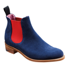 Violet - Navy Suede / Red Elastic Chelsea Boot