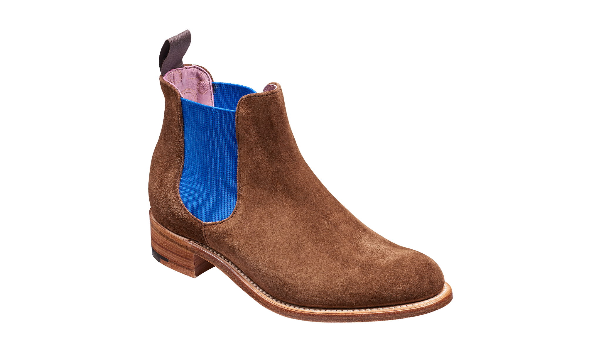 Violet Castagnia Suede Blue Elastic Womens Boot Barker Shoes USA