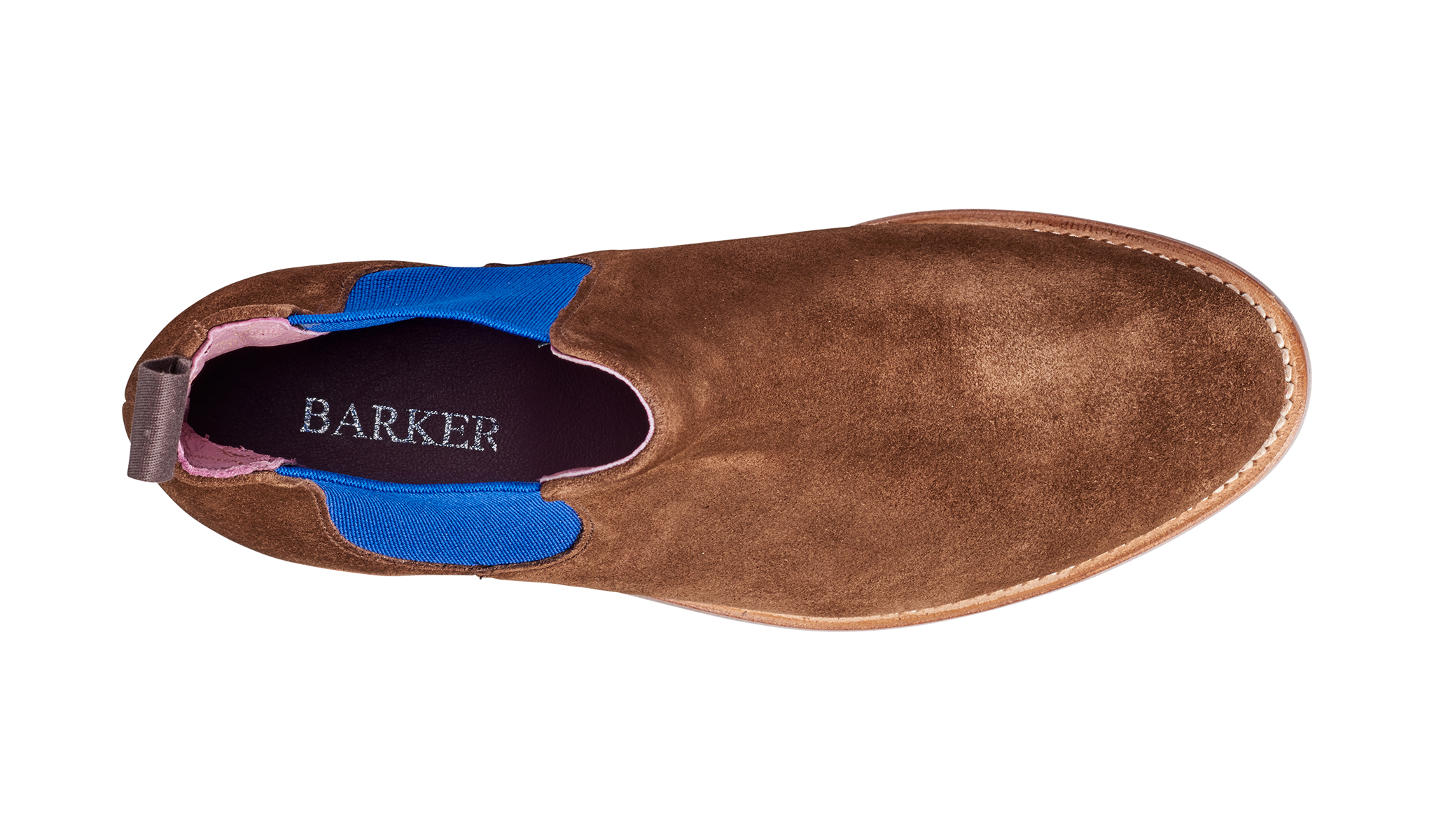 Violet Castagnia Suede Blue Elastic Womens Boot Barker Shoes USA