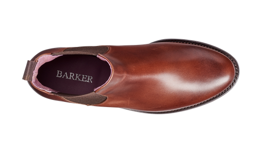 Violet Walnut Calf Brown Elastic Womens Chelsea Boot Barker Shoes USA