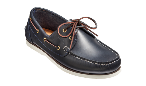 Wallis - Navy Calf Rubber Sole Boat Shoe