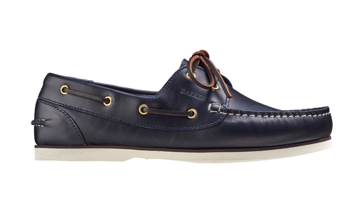 Wallis - Navy Calf Rubber Sole Boat Shoe
