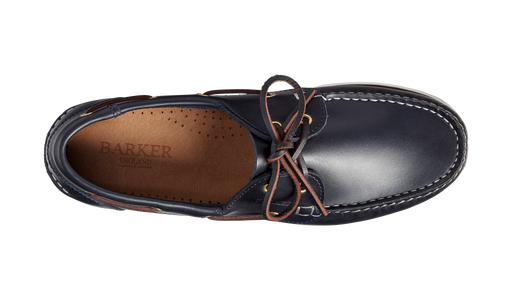 Wallis - Navy Calf Rubber Sole Boat Shoe