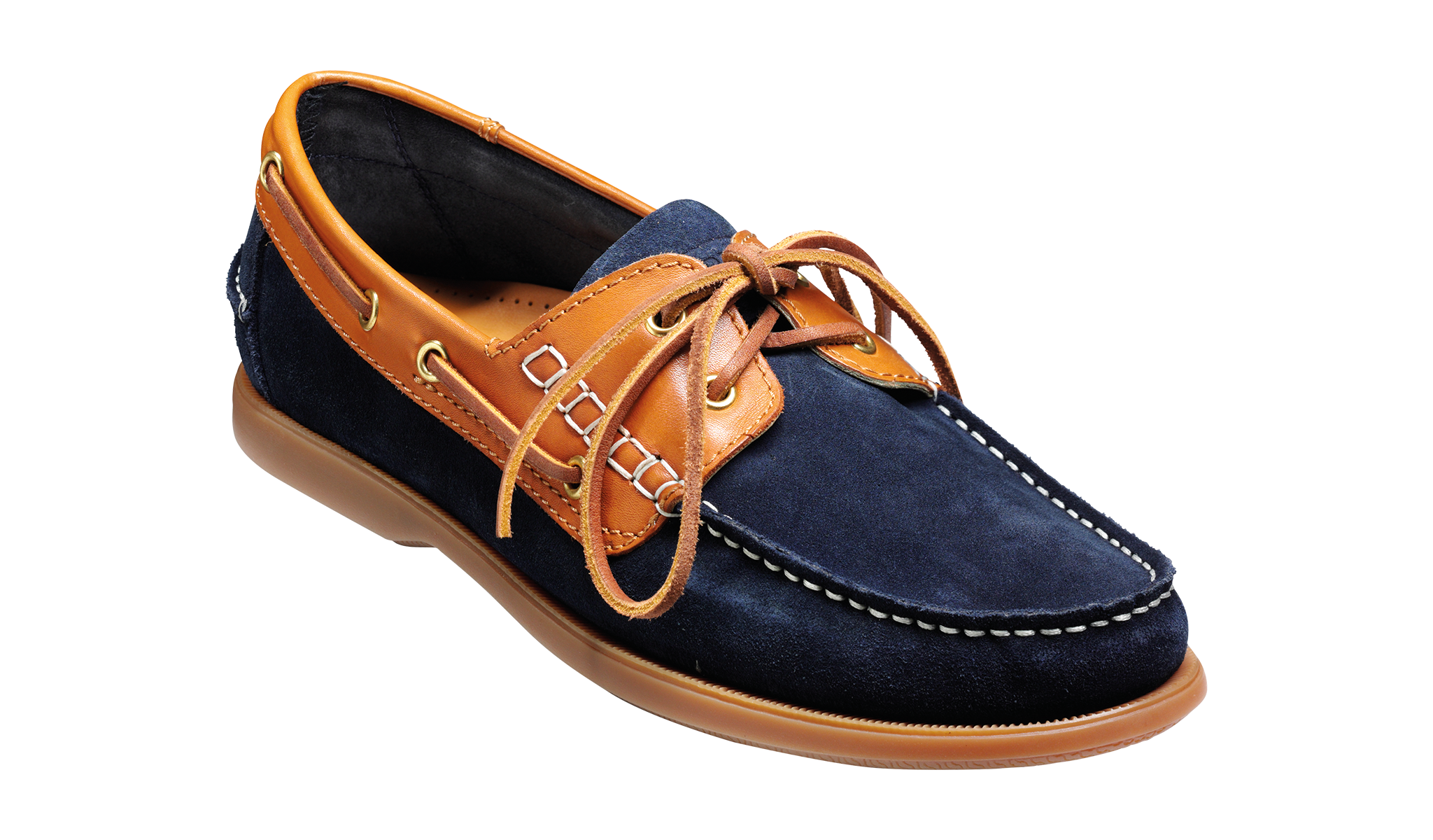 Wallis - Navy Blue Suede / Cedar Collar | Mens Boat Shoe | Barker Wallis - Navy Blue Suede / Cedar Collar | Mens Boat Shoe | Barker
