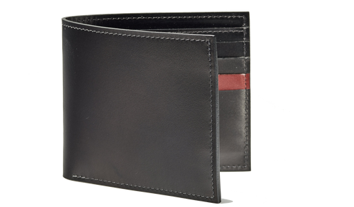 Bifold Wallet One Stripe - Black Calf